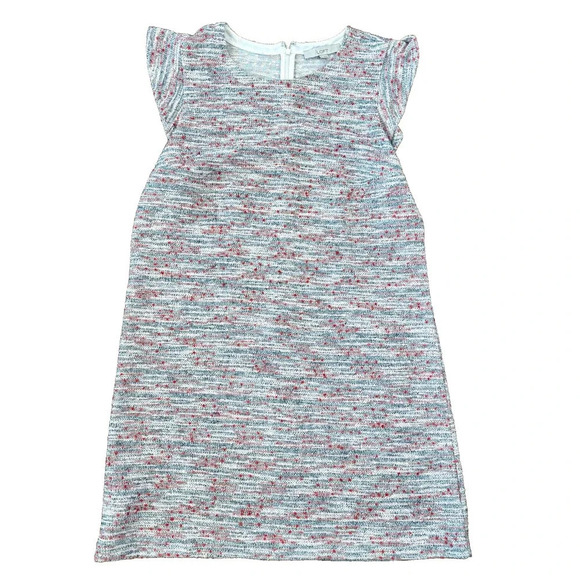 Loft Woven Chenille Shift Dress size 12 Ruffle Cap Sleeves‎ - Picture 1 of 5